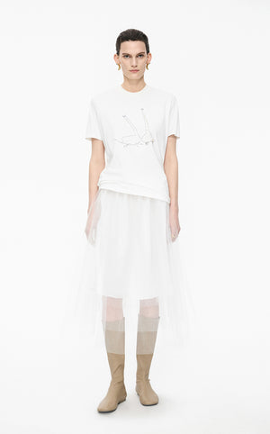 T-Shirt / JNBY Graphic Comic Cotton Tee white
