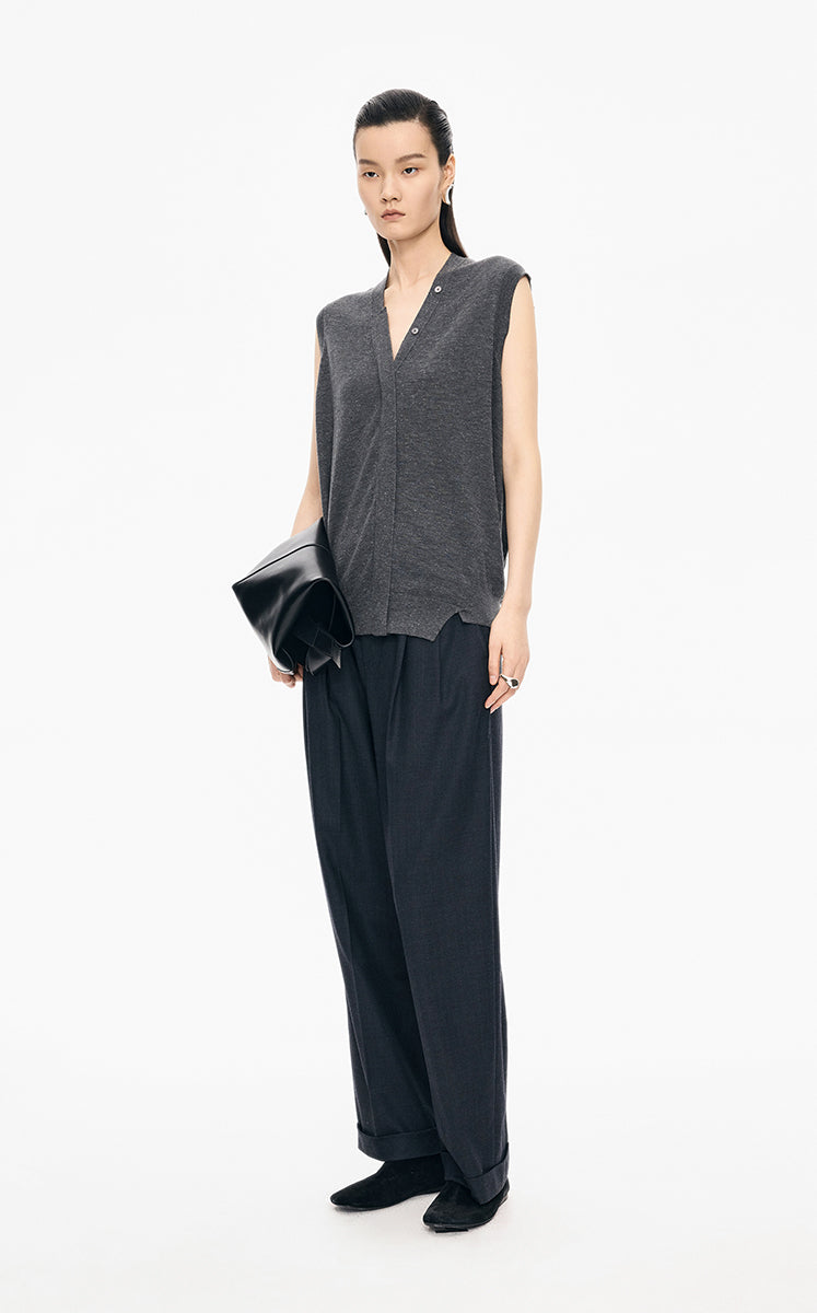 Sweater / JNBY Loose Wool Metallic Vest