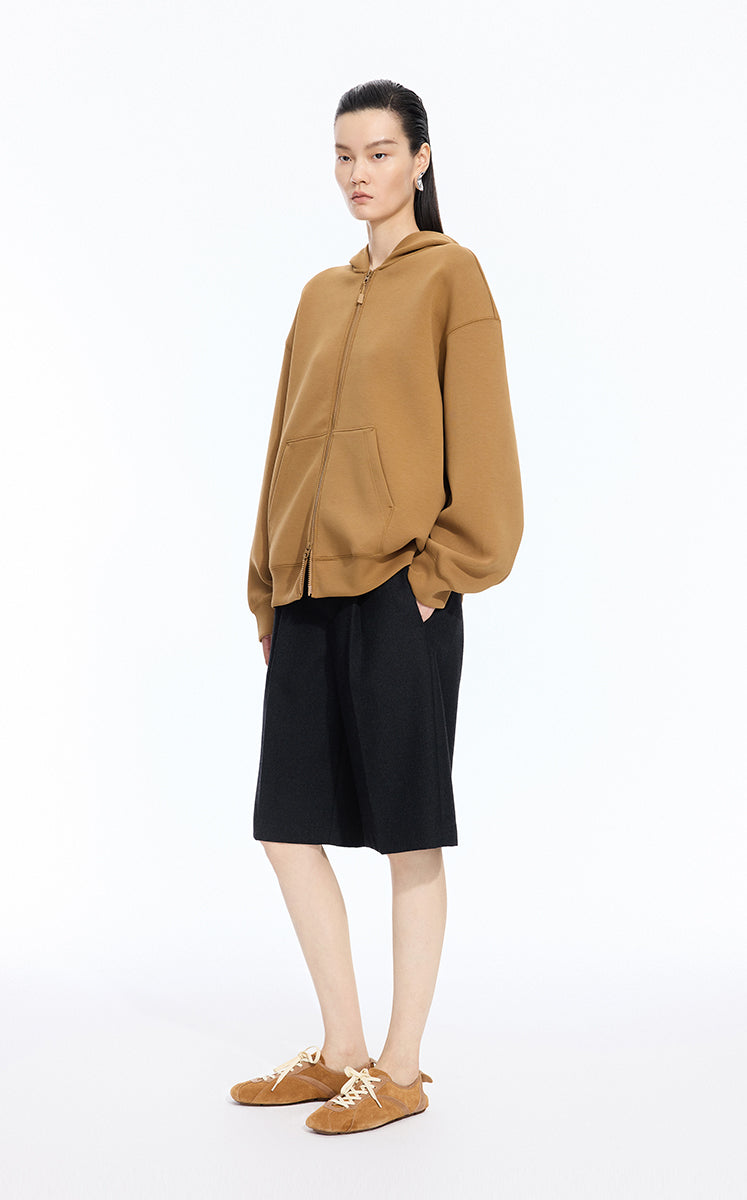 Sweatshirt / JNBY Oversized Cotton-Blend Zip-Up Hoodie