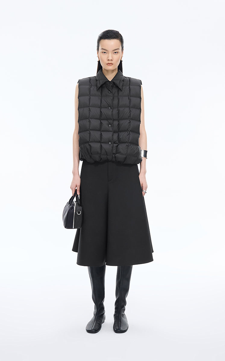 Skirt / JNBY A-Line Wool-Blend Midi Skirt Black