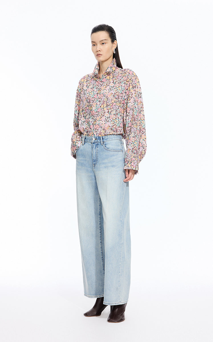 Pants / JNBY Slimming straight cut Hem Jeans