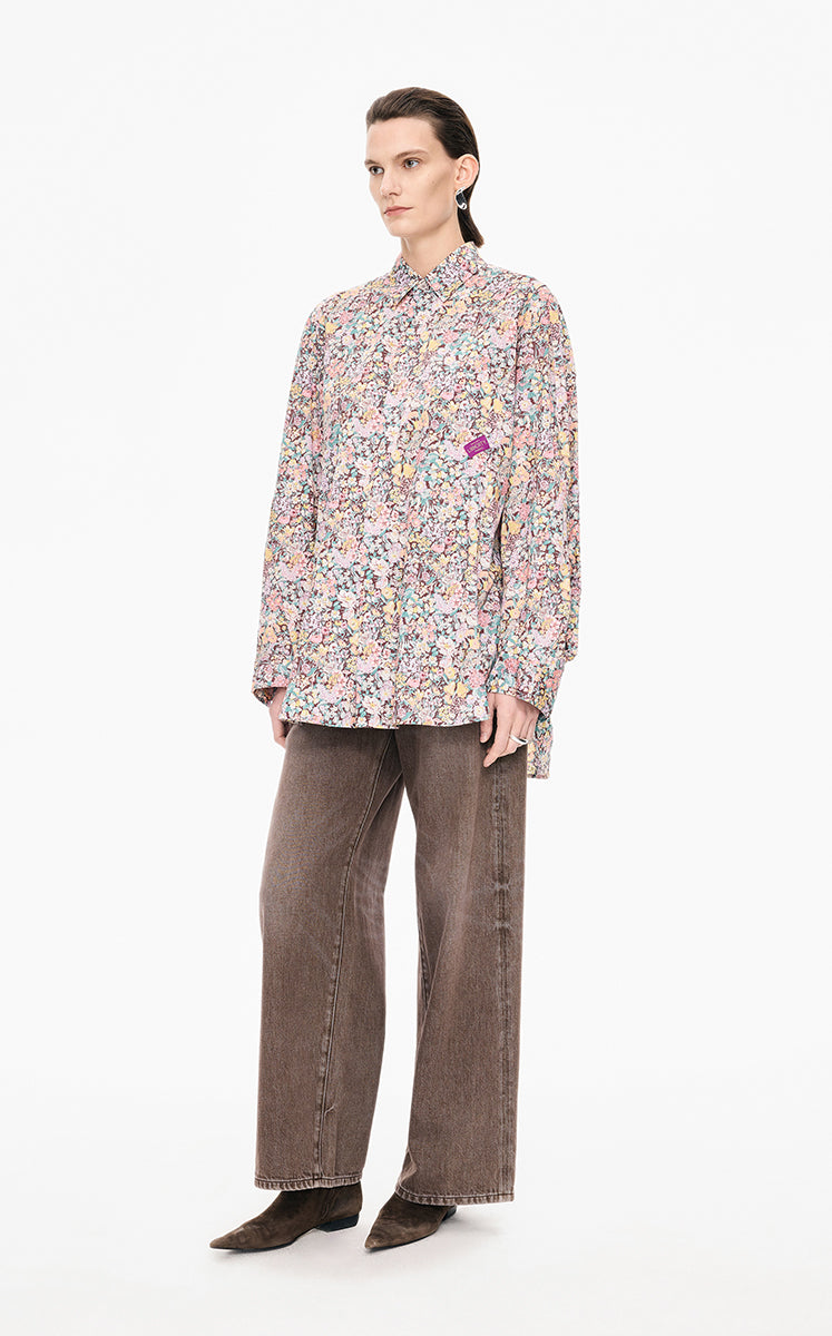 Pants / JNBY Wide-Leg Cuffed Full-Length Jeans
