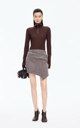 T-Shirt / JNBY Slim Fit Merino Wool Zip Neck Tee