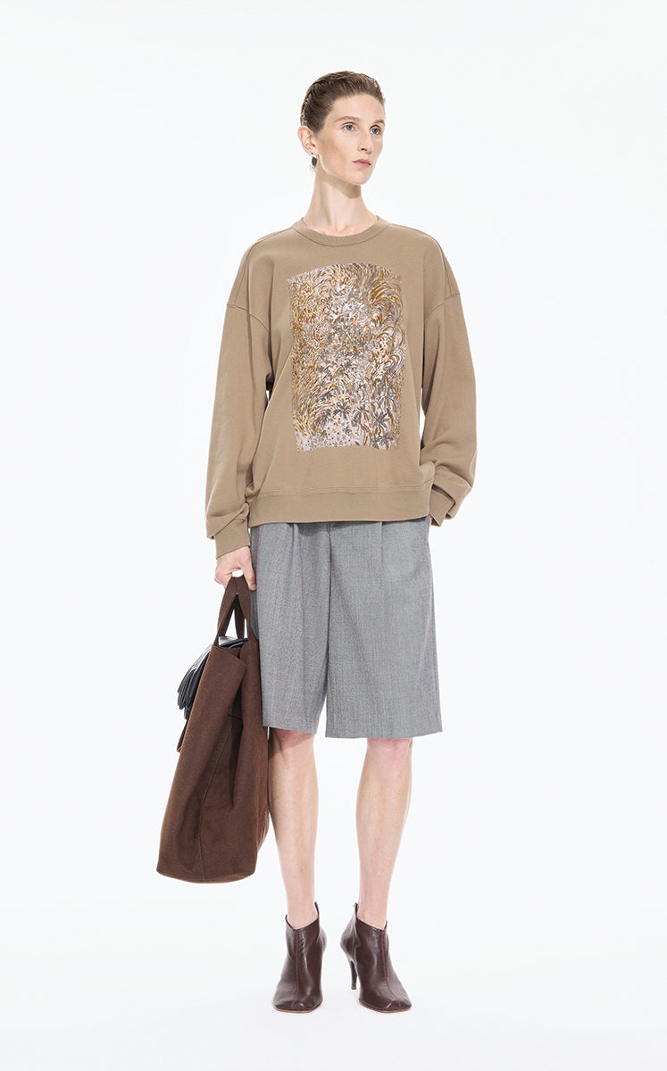 Sweatshirt / JNBY Floral motif Cotton Pullover
