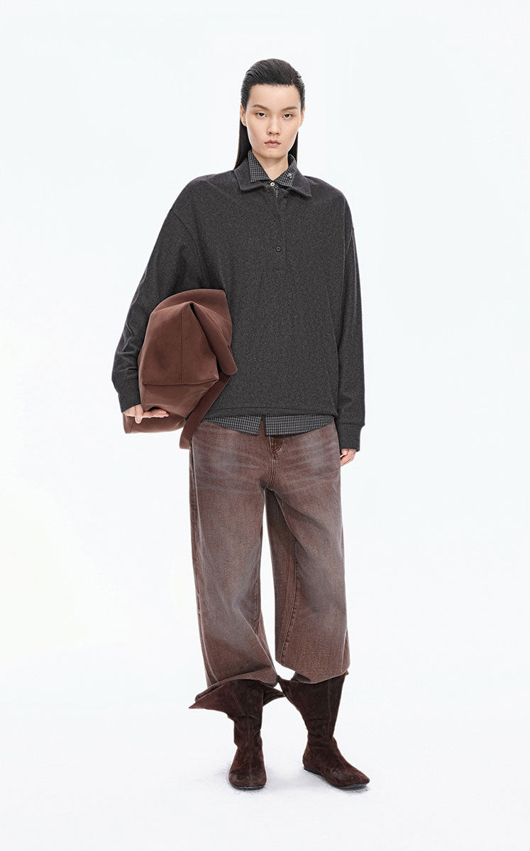 Coat / JNBY Oversize Wool-Cashmere Jacket Coffee