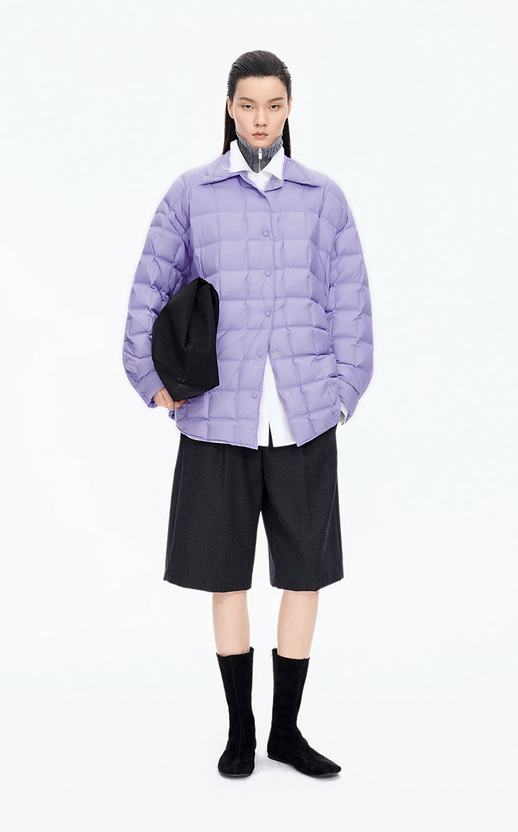 Down Coat / JNBY Oversized Mid-Length Down Coat Violet