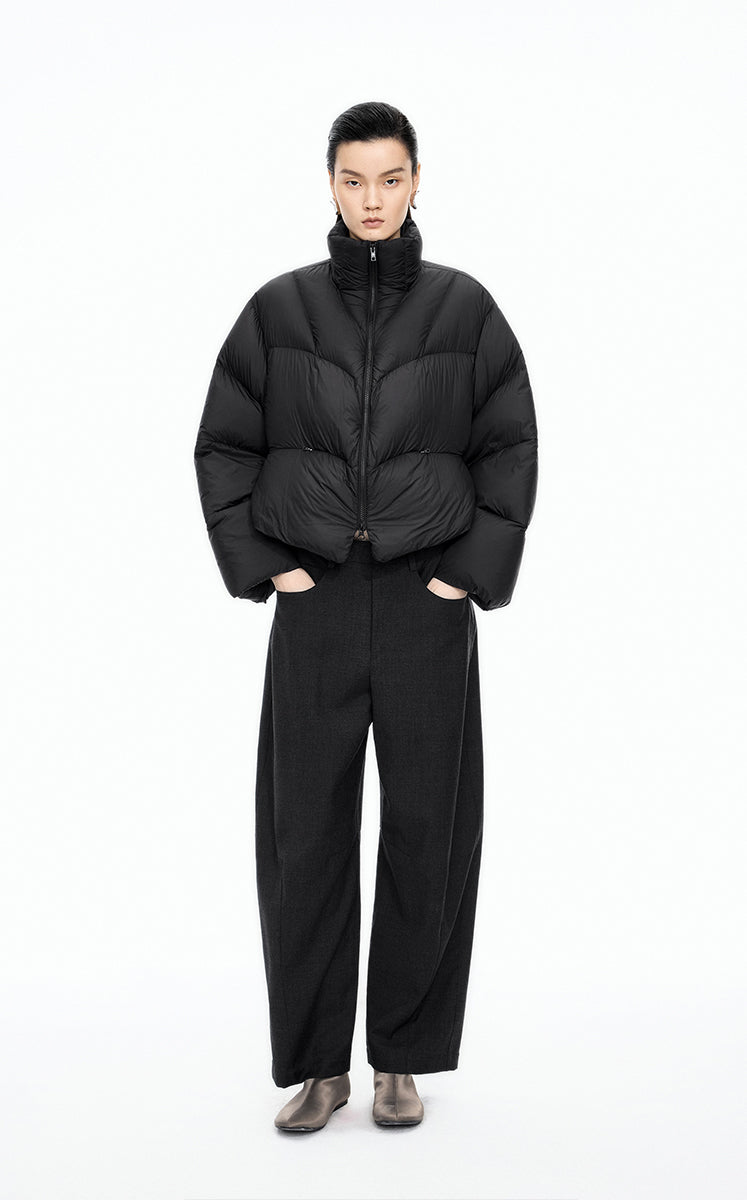 Down Coat / JNBY Oversized O-line Short Down Coat Black