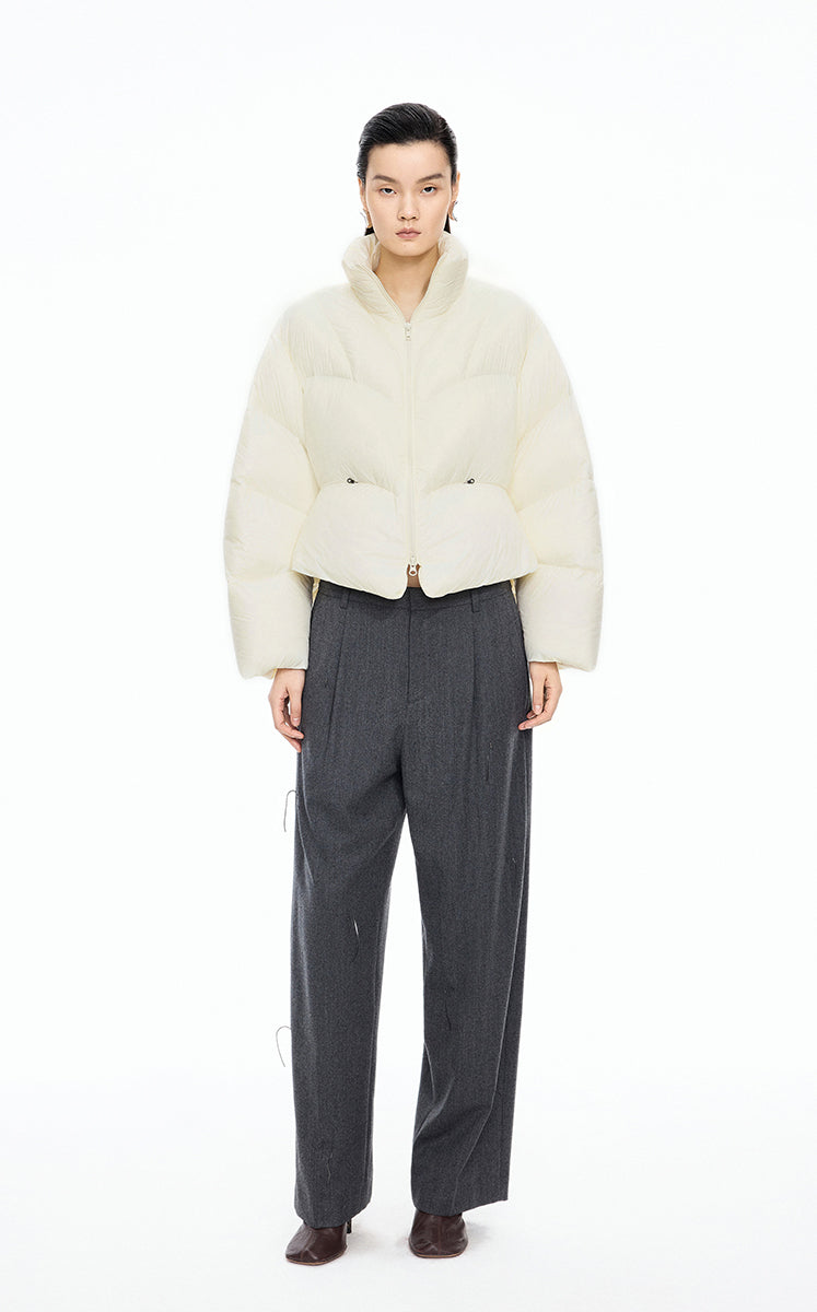 Down Coat / JNBY Oversized O-line Short Down Coat White