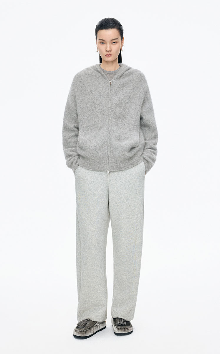 Pants / JNBY Relaxed Wool-Cotton Blend Banana Trousers Grey