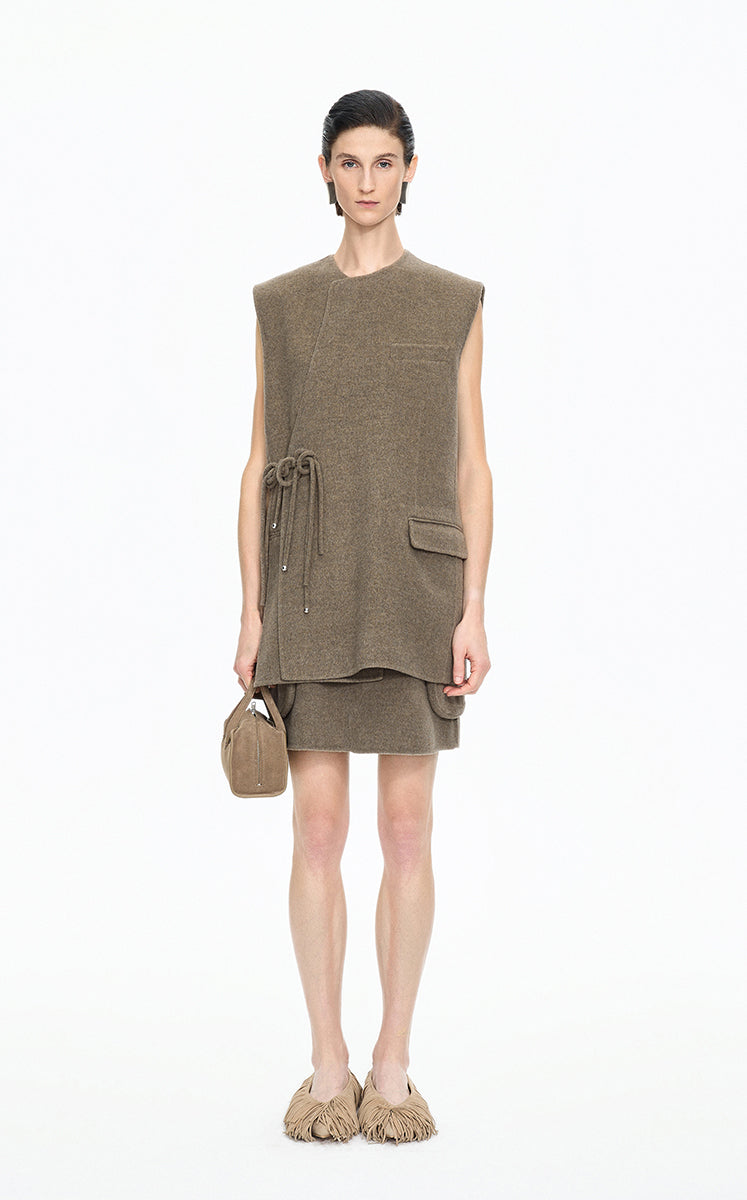 Vest / JNBY Double-Faced Collarless Wool Vest