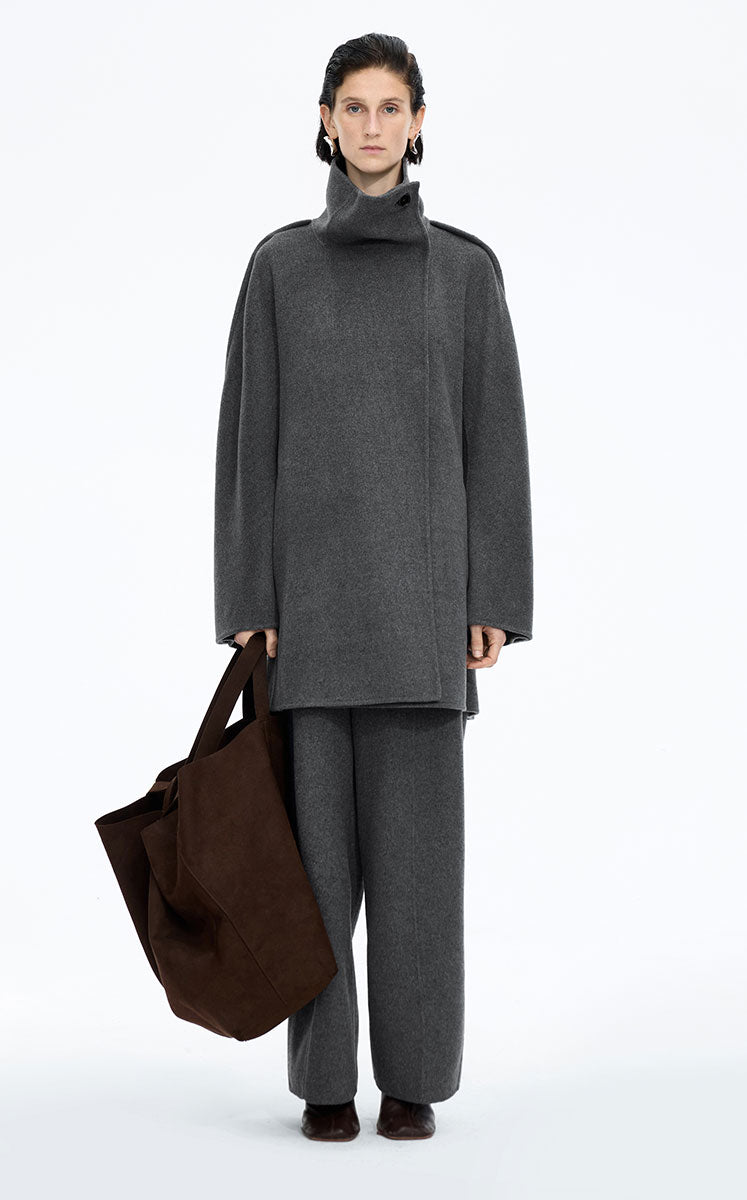Coat / JNBY Convertible Collar Oversized Wool Blend Coat