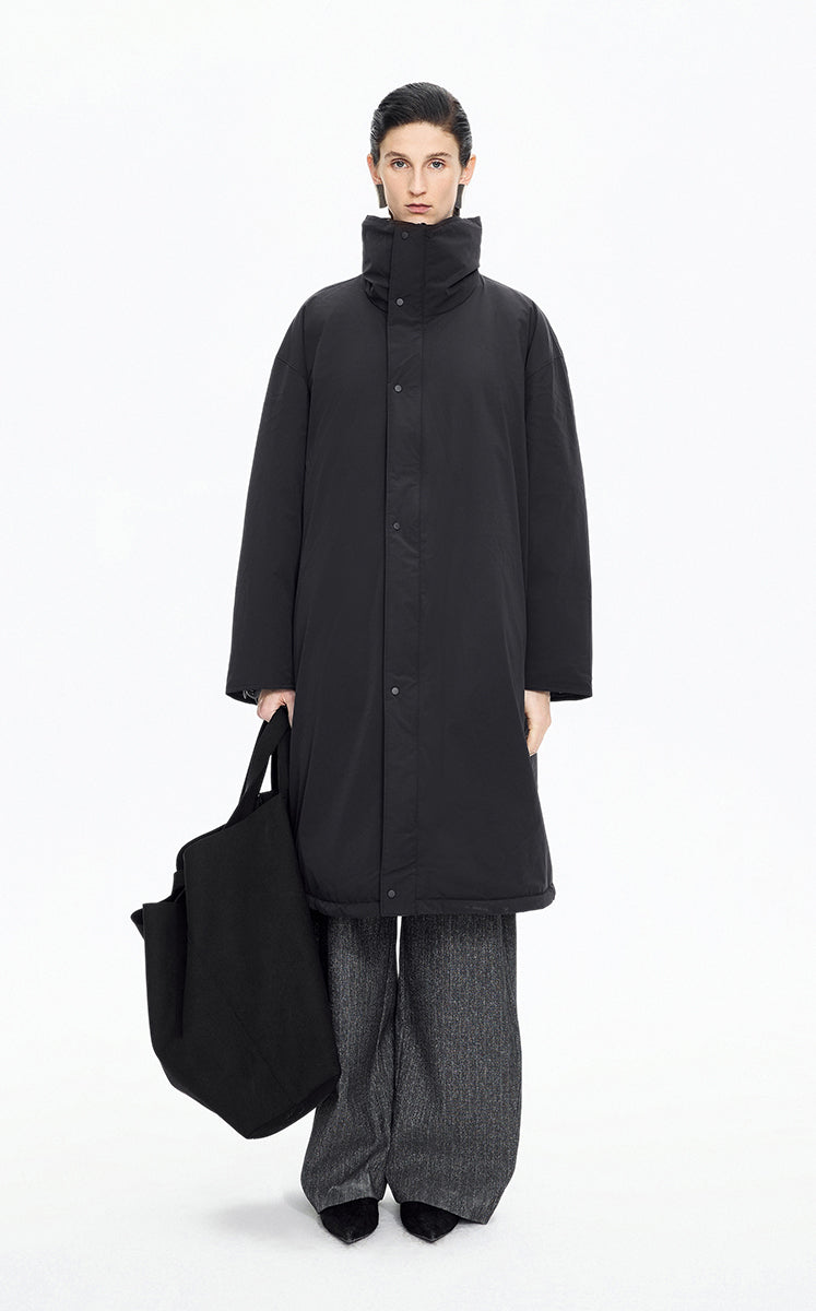 Down Coat / JNBY Reversible Oversized Long Down Coat Black