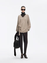 Sweater / JNBY 100% Merino Wool V-Neck Oversized Pullover