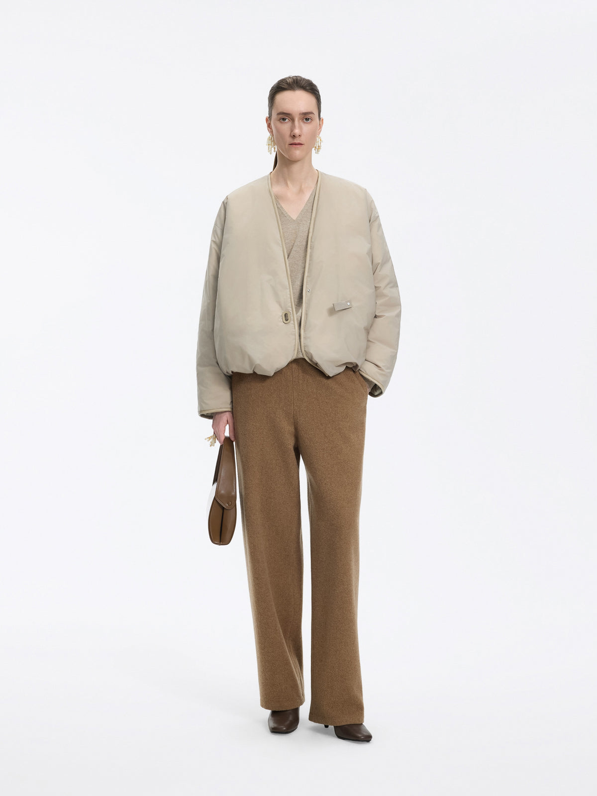 Jacket / JNBY T-Shape Down Puffer with Solotex Blend Beige Khaki