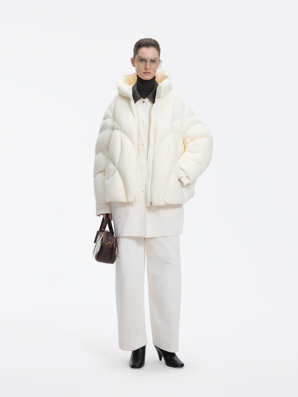 Pants / JNBY Cotton Corduroy Wide Leg Cargo Pants Semi-Bleached White