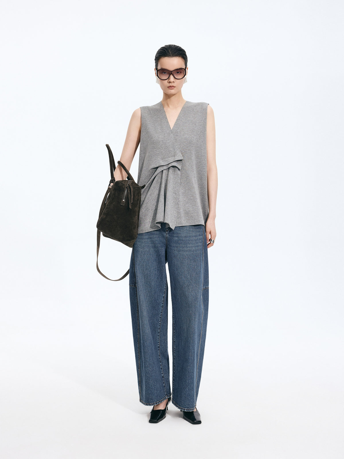 Jeans / JNBY High-Waist Banana Cut Denim Trousers