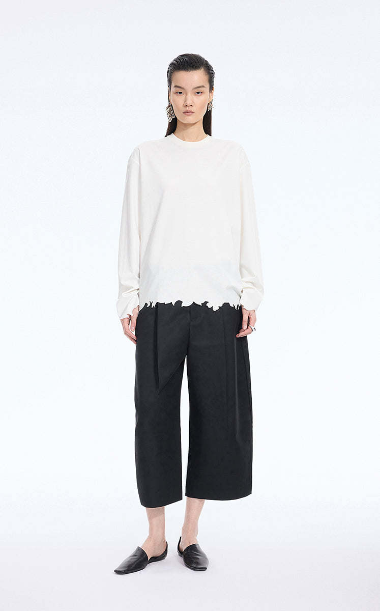 T-Shirt / JNBY Cut-Out Floral Long-Sleeve Tee
