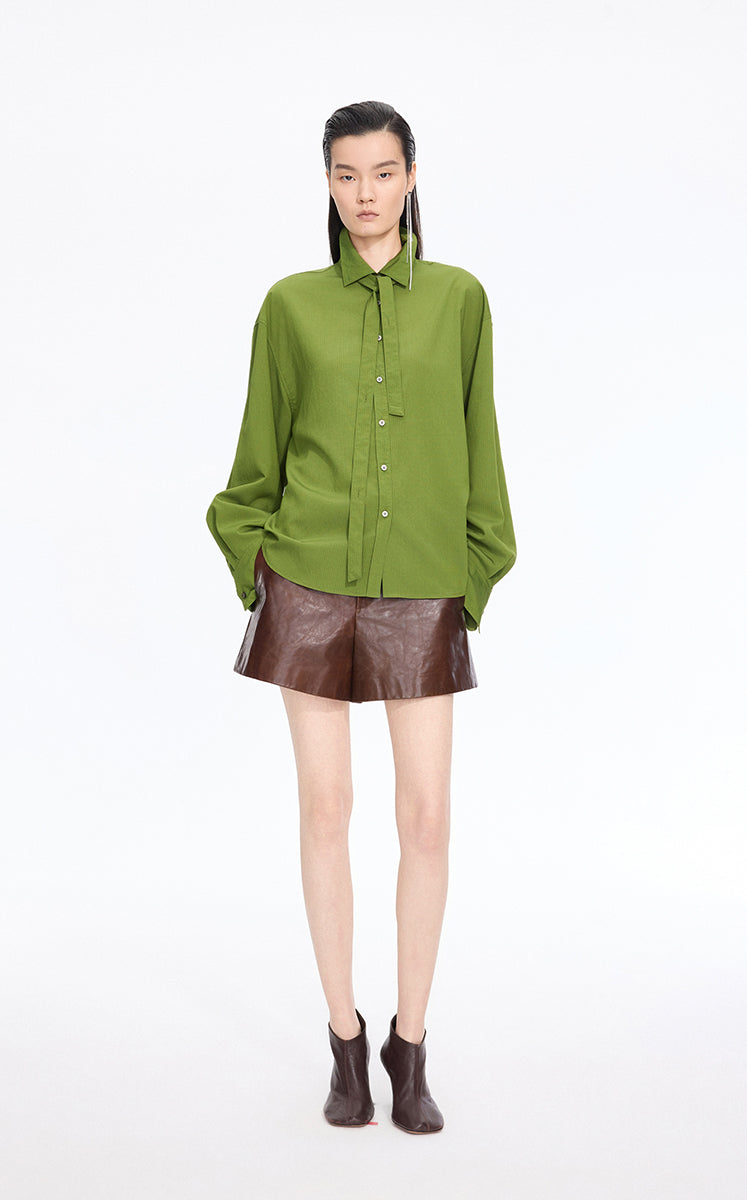 Shirt / JNBY Textured Oversized Long Sleeve Shirt Green