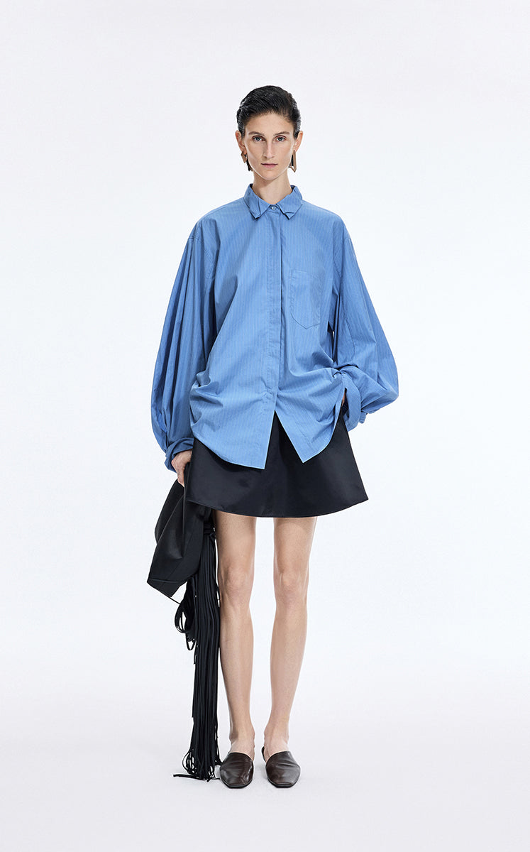 Shirt / JNBY H-Line Deconstructed Cotton Shirt Blue