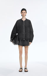 Jacket / JNBY Reconstructed Denim Collarless Jacket