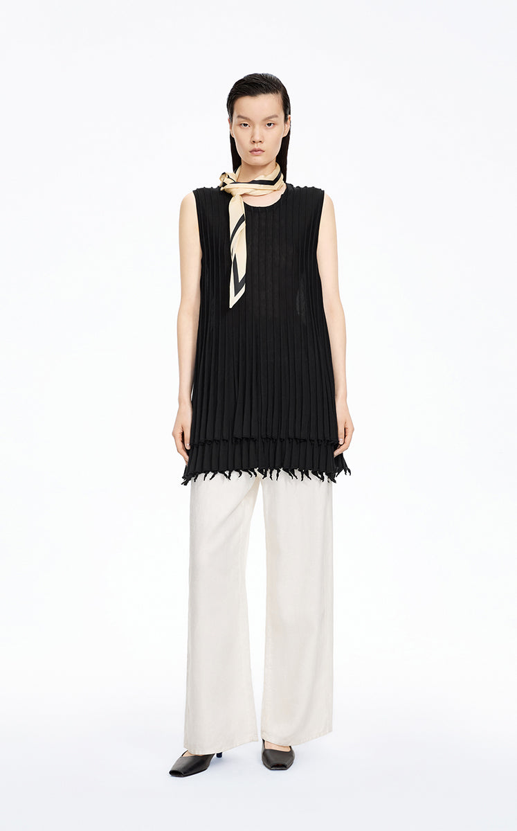 Tank Top / JNBY Textured Cotton Knit Tank Black