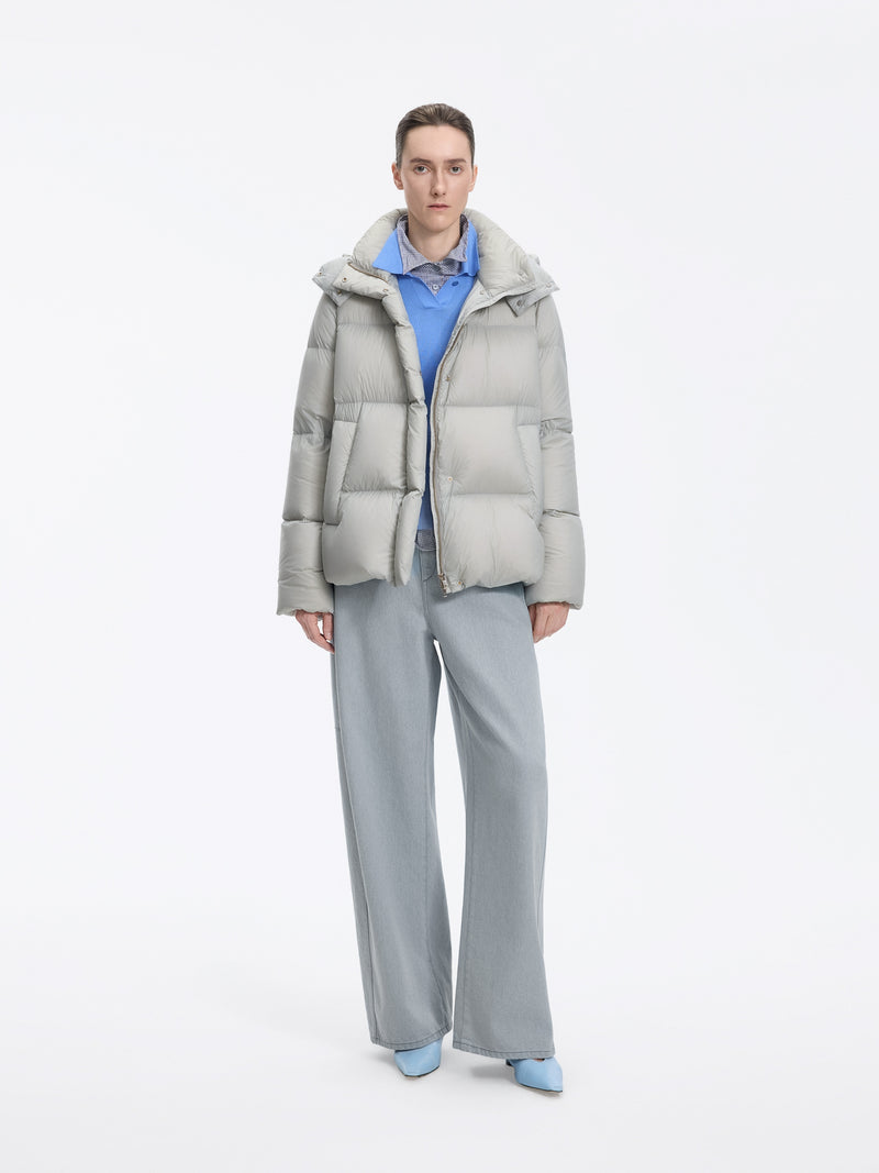 Coat / JNBY A-Line Down Puffer Jacket with Detachable Hood Light Beige-Gray