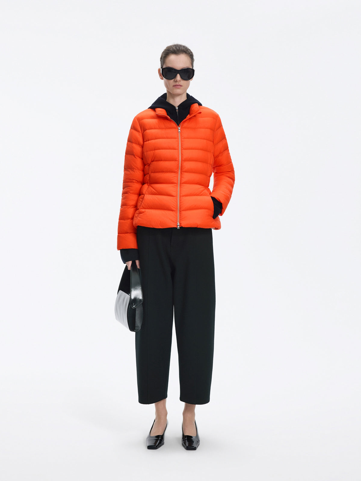 Jacket / JNBY Slim Fit Short Down Jacket with Stand Collar Orange