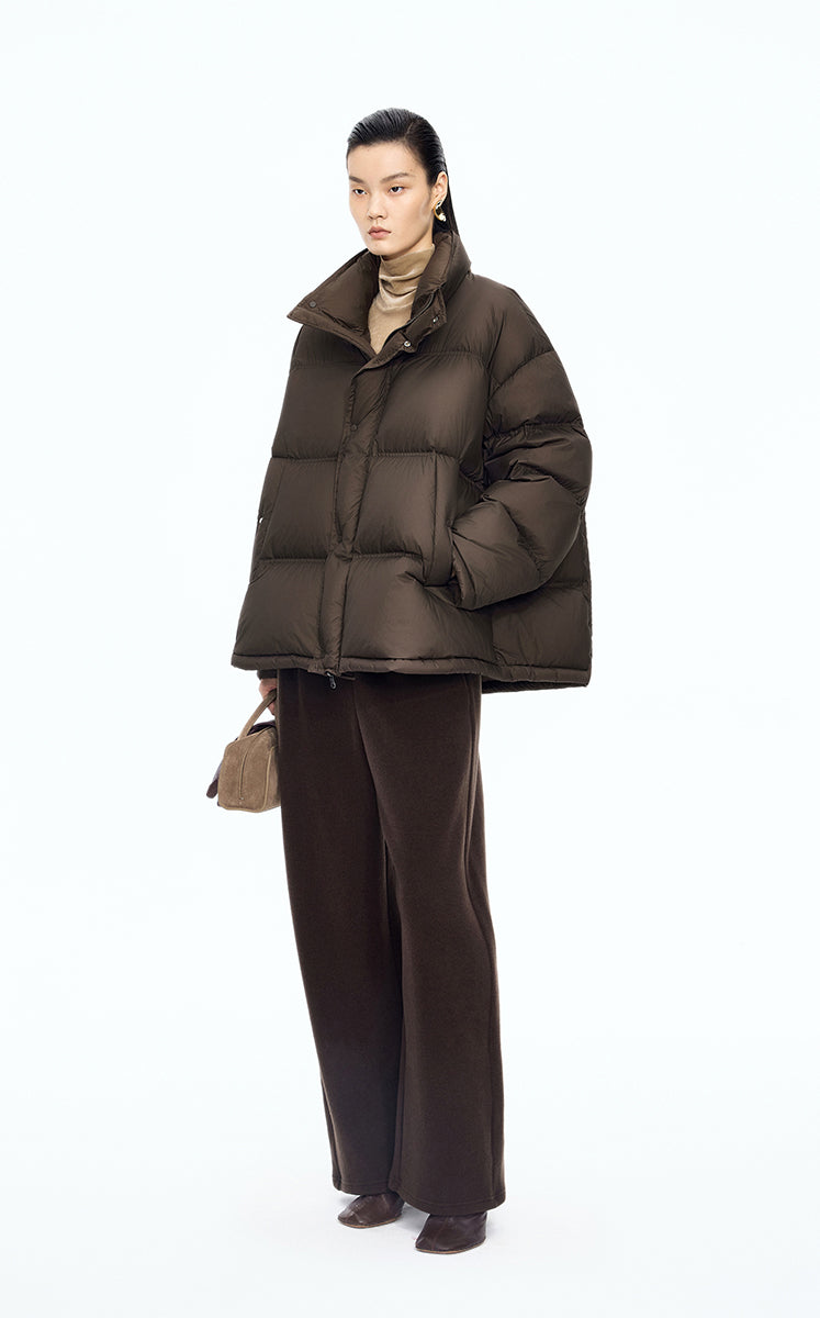Down Coat / JNBY Oversized Jacquard Mid-Length Down Coat