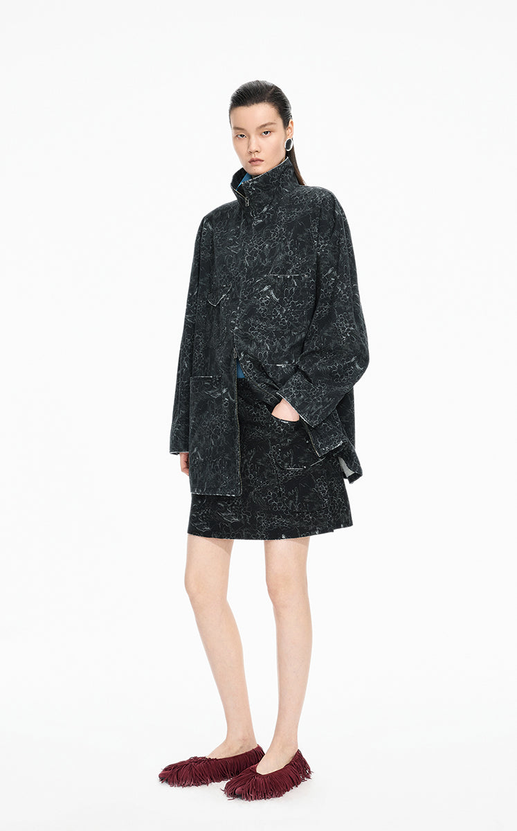 Jacket / JNBY Colored Pencil Floral Oversized Cotton Jacket