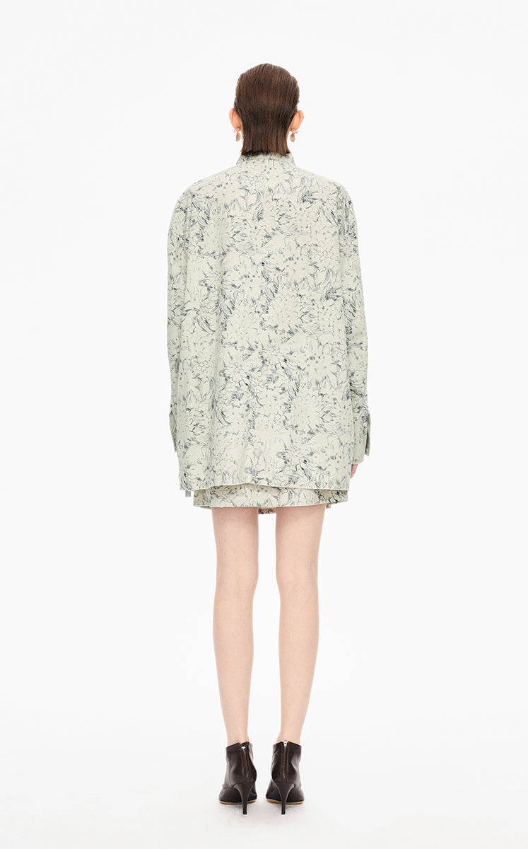 Skirt / JNBY Colored Pencil Floral A-Line Mini Skirt