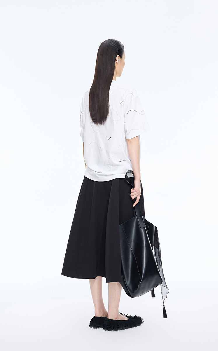 T-Shirt / JNBY Asymmetric Oversized Cotton Tee