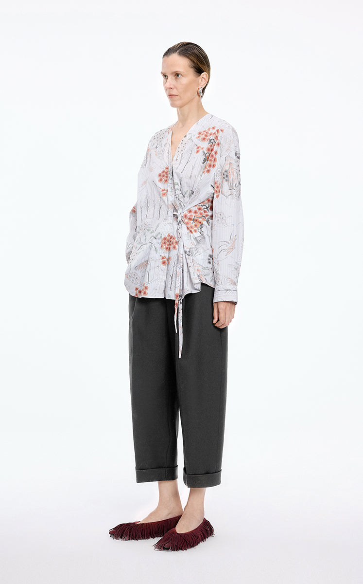 Shirt / JNBY Botanical Print Oversized Cotton Shirt