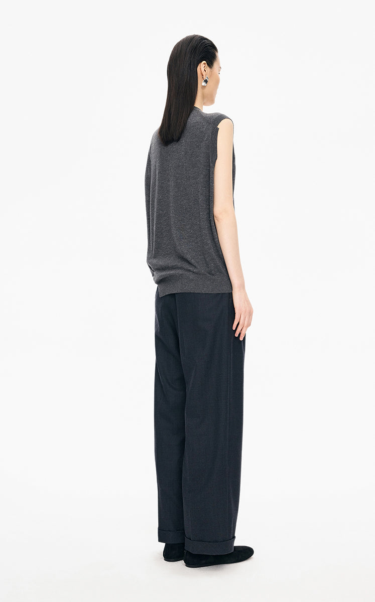 Sweater / JNBY Loose Wool Metallic Vest
