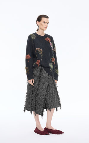 Skirt / JNBY Textured A-Line Midi Skirt