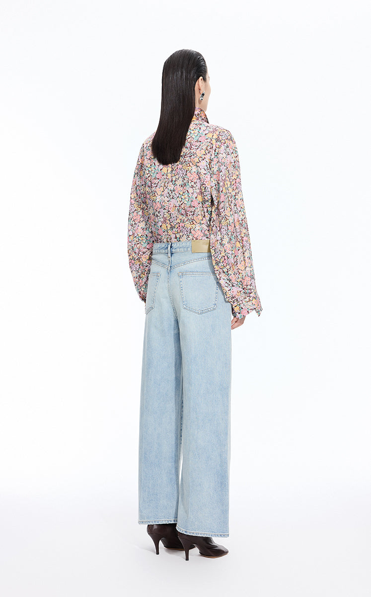 Pants / JNBY Slimming straight cut Hem Jeans