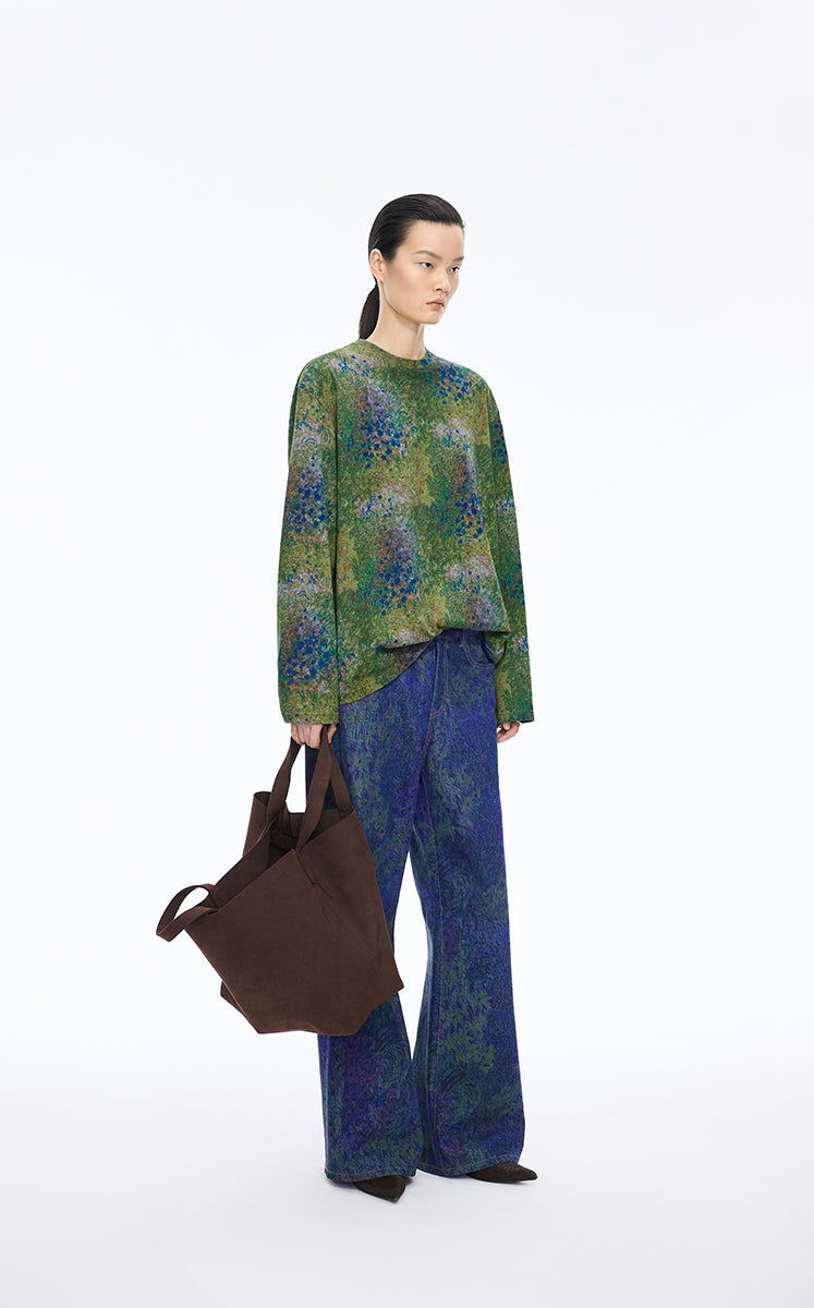 T-Shirt / JNBY Floral Graphic Cotton Long Sleeve Tee