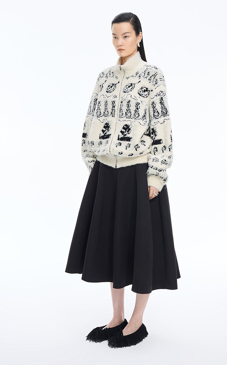Sweater /(ESG)JNBY Icelandic Pattern Wool Blend Cardigan
