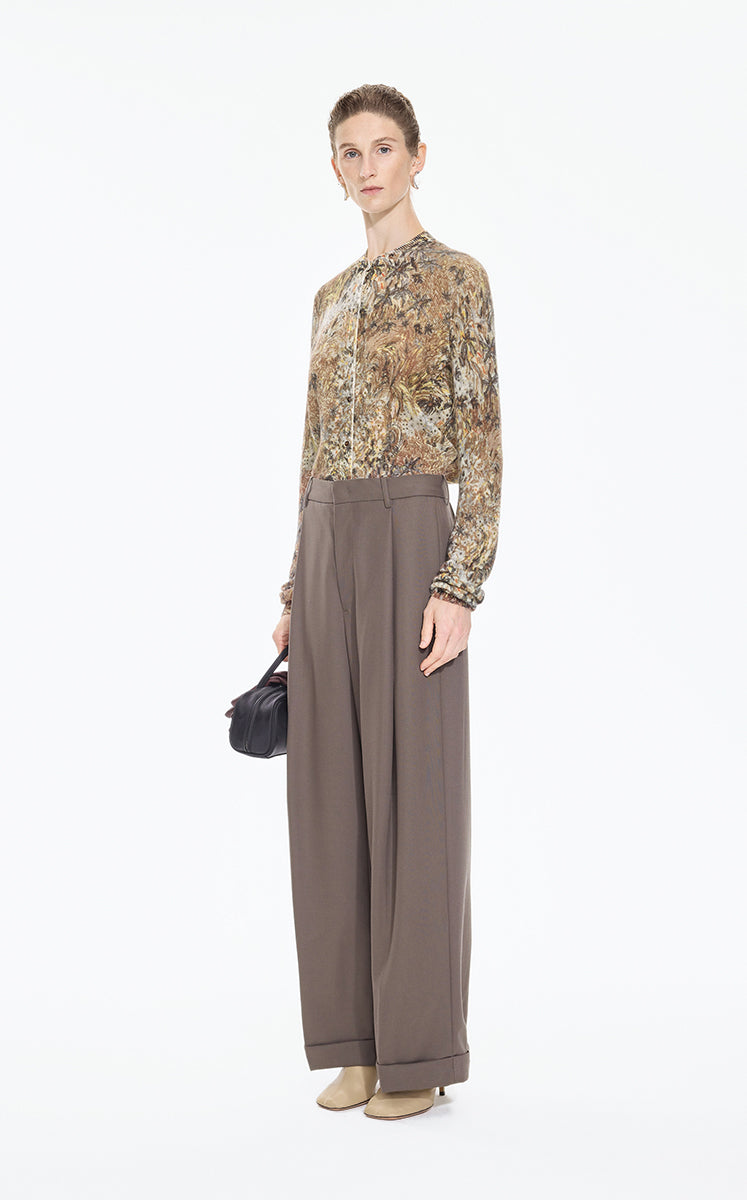Sweater / JNBY Hand-Painted Mohair Blend Cardigan Brown