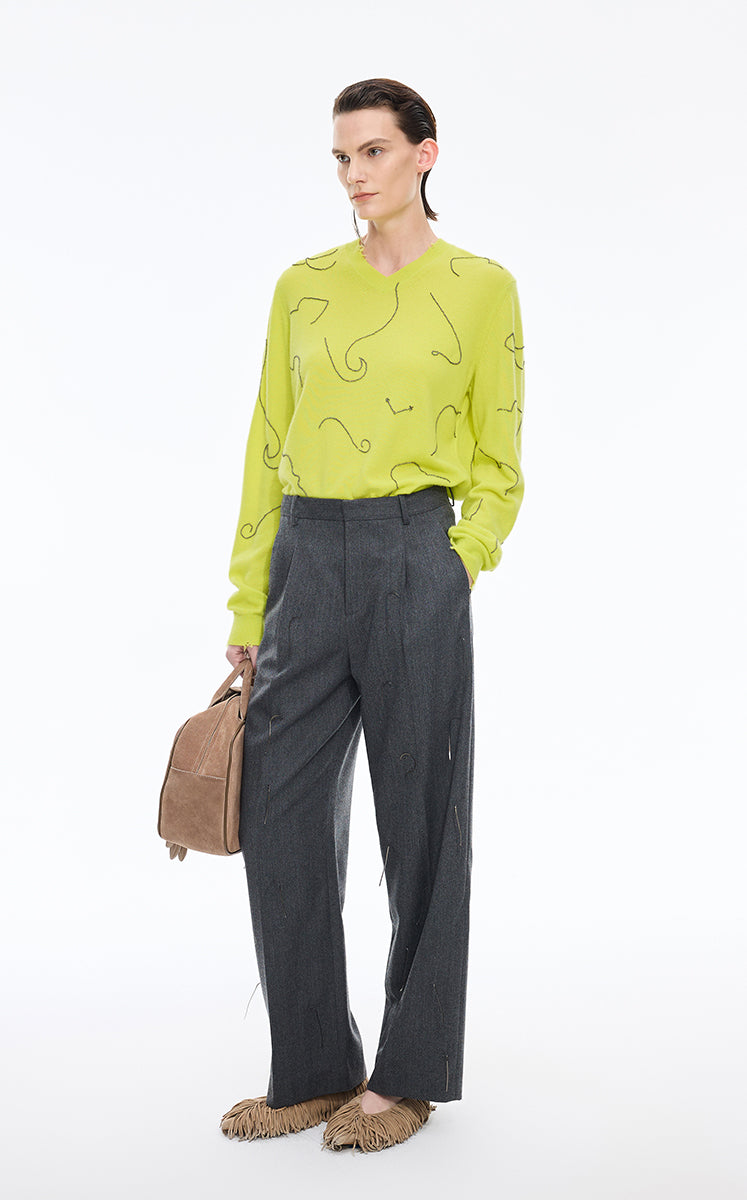 Sweater / JNBY V-Neck Cashmere Wool Sweater
