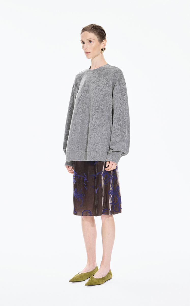 Sweatshirt / JNBY Oversized Flocked Floral Detail Pullover