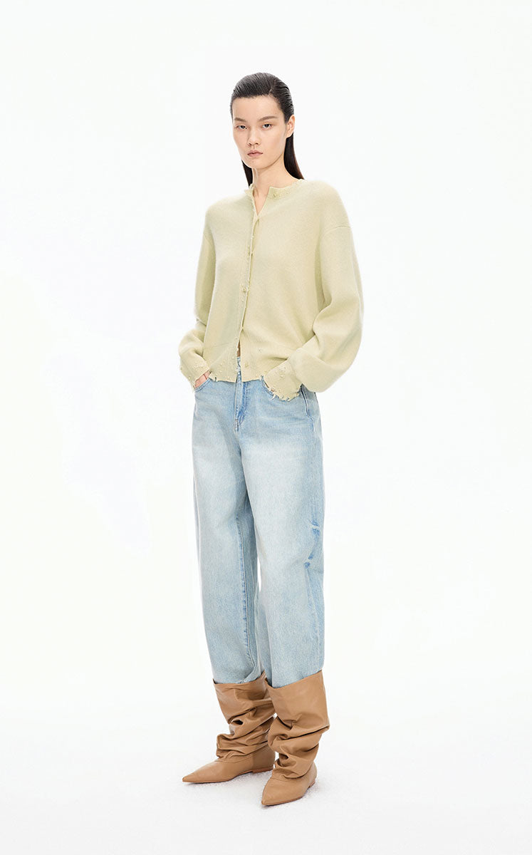 Pants / JNBY Cuffed Tapered Banana Cropped Jeans