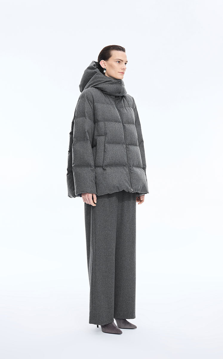 Down Coat / JNBY A-Line Mid-Length Hooded Down Coat