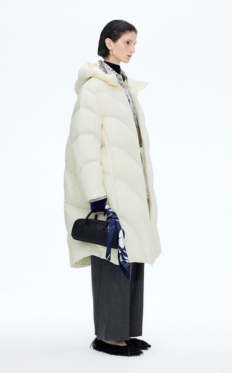 Down Coat / JNBY Oversized Long Hooded Down Coat
