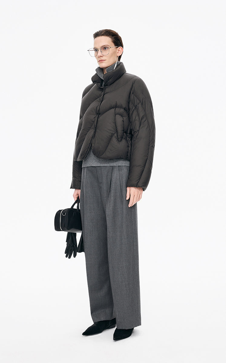Down Coat / JNBY Curved Quilted Short Down Coat