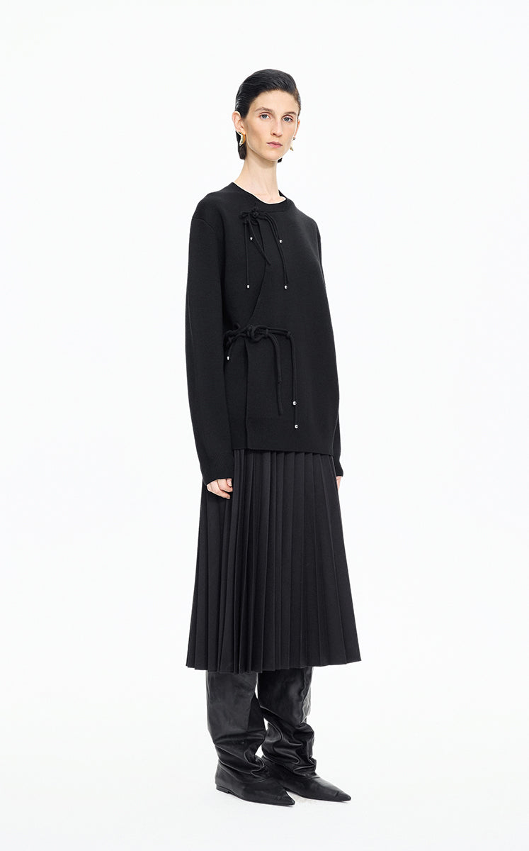 Sweater / JNBY O-Shape Mid-Length Wool Blend Cardigan