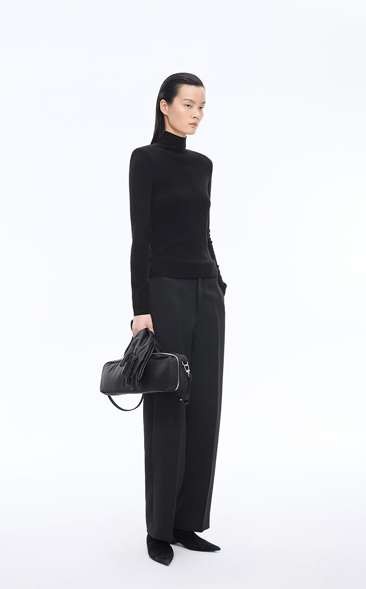Sweater / JNBY Slim-Fit T-Neck Wool Blend Pullover