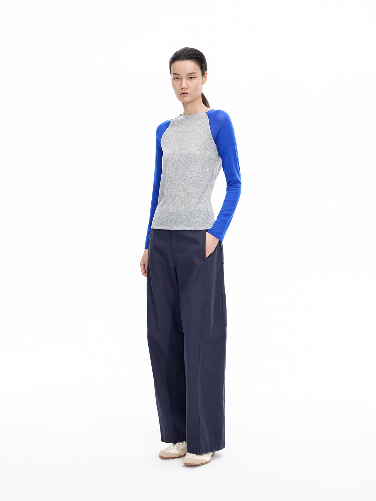 T-Shirt / JNBY Wool Blend Raglan Sleeve Top