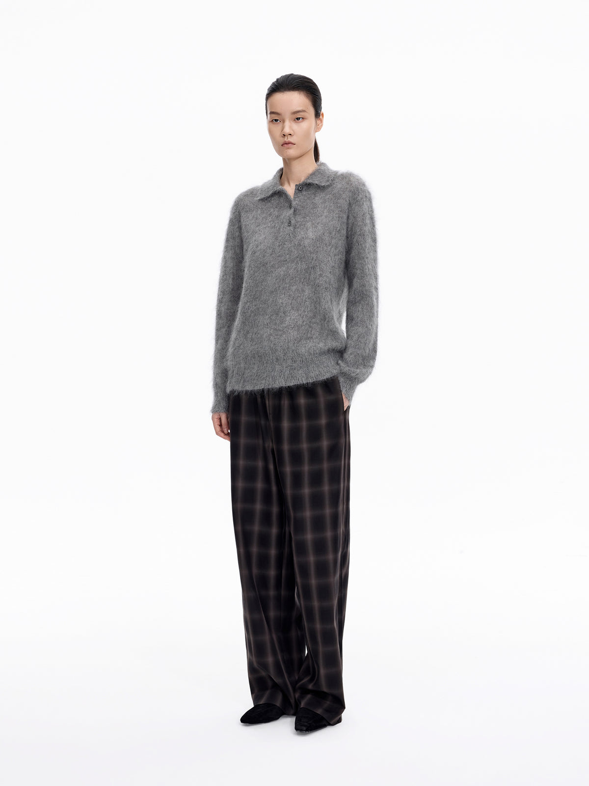Sweater / JNBY Mohair Wool Blend Collared Pullover