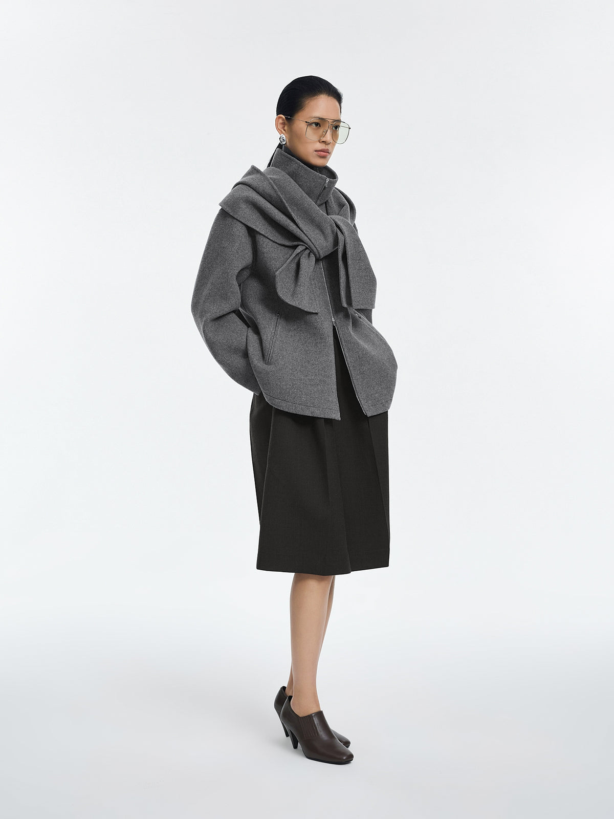 Jacket / JNBY Oversized Wool Blend Double-Face Coat