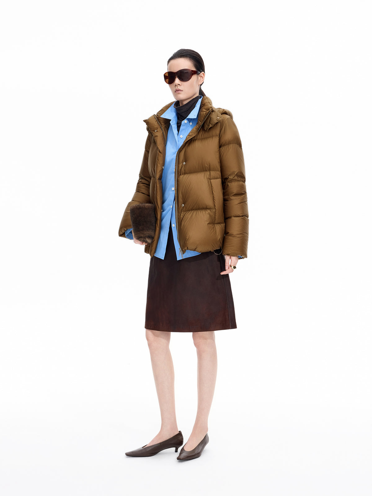Down Jacket / JNBY 95% White Goose Down Short Puffer